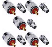 5Pack UHF/PL-259 Connecteur Coaxial à Souder Mâle avec Réducteur pour Câble Coaxial RG8X