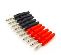 5Pair/10Pcs Red and Black 4mm Solderless Side Stackable Banana Connector Copper