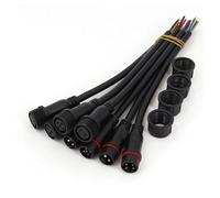 5Pairs Black Waterproof IP65 Male and Female 20cm LED Strip Outdoor Cable Plug Connector EKFBQBGW(5Pairs 2Pin 2x0.75mm)