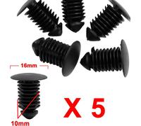 5pc 10mm Trou rivet plastique noir Aile Auto clip fixation pare-chocs
