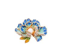 5pc Inlaid Plant Flower Brooch, Crystal Chest, Colorful Diamond(B249UW4368)