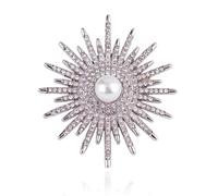 5pc Inlaid Plant Flower Brooch, Crystal Chest, Colorful Diamond(H0613ULXZ4423B)