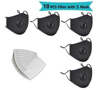 5pc masque 10 pièces filtre mode lavable réutilisable masque Anti Pollution bouche respirateur poussière masques