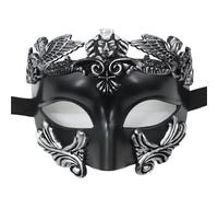 5PC masque vénitien boules de mascarade masques fête demi-masque for adulte Pour Masquerades(Black silver)
