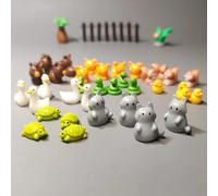 5pc nouveau Mini Animal conception Unique chat tortue serpent cochon écureuil mouton poisson fée jardin Miniature jouet bricolage artisanat accessoires set06-pigs