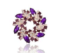 5pc Women Girls Crystal Flower Badges Pin Fashion Creative Rhinestone Shining Brooch Corsages(Color 3)