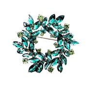 5pc Women Girls Crystal Flower Badges Pin Fashion Creative Rhinestone Shining Brooch Corsages(Color-12)
