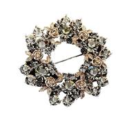 5pc Women Girls Crystal Flower Badges Pin Fashion Creative Rhinestone Shining Brooch Corsages(Color1)