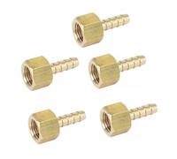 5pcs 1/4" NPT Female x 1/4" Hose Barbed Tail Brass Hex Pipe Fitting Connector Adapter Fuel