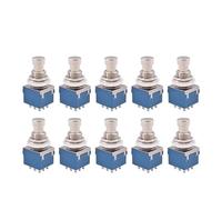 5pcs 10pcs 9 Pin Push Button 3PDT Footswitch Guitar Effect Pedal Latching Solder Terminal Stomp Foot Switch True Bypass NWPNLXEA(10PCS)