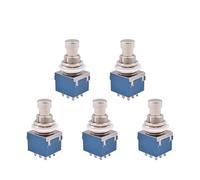 5pcs 10pcs 9 Pin Push Button 3PDT Footswitch Guitar Effect Pedal Latching Solder Terminal Stomp Foot Switch True Bypass NWPNLXEA(One Size)