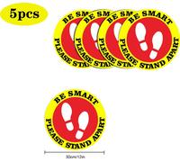 5pcs / 10pcs Décoration sociale pour la sécurité Marqueur d'alerte Be SMART Please STAND APART 5pcs