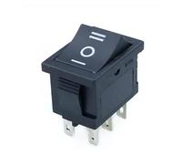 5PCS/10pcs KCD1 Black 3 Pin / 6 pin On/Off/On Rocker Switch AC 6A/250V10A/125V NWPNLXEA(6pin on off on,One Size)