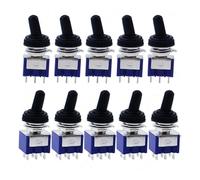 5pcs 10pcs MTS-102 103 MTS-202 203 Toggle Switch 6A 125VAC on on SPDT 6mm Switch DPDT on off on Waterproof Cap NWPNLXEA(MTS-203,10PCS_WITHOUT CAP)