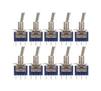 5pcs/10pcs MTS-102 3-Pin G107 SPDT ON-ON 6A 125V Toggle Switch Single Pole Double Throw 6mm 2 Position Latching Switch NWPNLXEA(One Size)