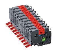 5pcs 10pcs Tze-231 Rape d'étiquette Compatible 12 mm Blanc laminé Compatible avec PTH110 D210 Maker Fonctionne avec des Bandes de Style Tze 231(10PK Black on Red)