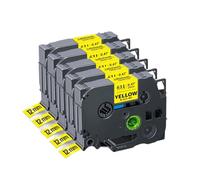 5pcs 10pcs Tze-231 Rape d'étiquette Compatible 12 mm Blanc laminé Compatible avec PTH110 D210 Maker Fonctionne avec des Bandes de Style Tze 231(5PK Black on Yellow)