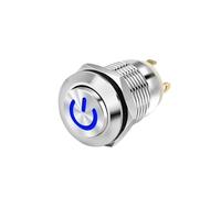 5pcs 12mm Self Locking Metal Button Start Stop Switch with LED Light DC 5 12 24 220V Small Power Symbol Button Switch NWPNLXEA(5PCS Five colors)