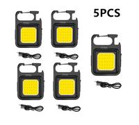 5PCS 1500LM (3-7hours) Mini lampe de poche LED 1500lm, porte-clés multifonctionnel, Portable, COB, lampes de Camping, chargeur USB, lampes de travail, lanterne de pêche ""Nipseyteko