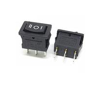 5pcs 15mm × 21mm KCD1 Série 2/3/4/6 Pin Aliments Aliments 6A/250V 10A/125V AC 2/3 Position Noir Butto,KCD1-103 Black