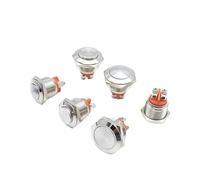 5pcs 16/19/22mm 1NC Momentary Reset Metal Push Button Switch IP65 High/Flat/Dome Head Screw Foot Doorbell NWPNLXEA(16mm Silver Contact,Dome Head NC)