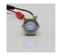 5pcs 16/19/22mm Latching Reset Flat Round Engine Start Symbol Text 12V Led Lighted 1NO 1NC Metal Push Button Switch NWPNLXEA(Blue,RESET (MOMENTARY)_22MM_12-24V)
