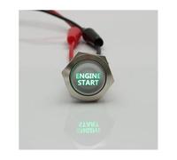 5pcs 16/19/22mm Latching Reset Flat Round Engine Start Symbol Text 12V Led Lighted 1NO 1NC Metal Push Button Switch NWPNLXEA(Green,LATCHING (FIXED)_19MM_12-24V)