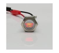 5pcs 16/19/22mm Latching Reset Flat Round Engine Start Symbol Text 12V Led Lighted 1NO 1NC Metal Push Button Switch NWPNLXEA(Red,LATCHING (FIXED)_19MM_12-24V)