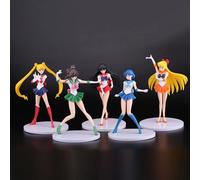 5pcs 18cm nouvelle bande dessinée Anime Sailor Super Moon Poupées Collection PVC Modèle de poupée Décor de bureau Jouet pour enfants Cadeau