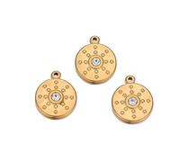 5pcs 18k Gold plaqué de soleil Sun Flower Rignestone Charme pour bricolage Bijoux Pendant Collier Femmes Faire des fournitures-11831