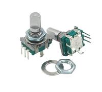 5PCS 20 Position 360 Degree Rotary Encoder EC11 w Push Button 5Pin Handle Long 15/20MM With A Built In Push Button Switch NWPNLXEA(15mm Half handle)