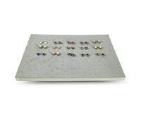 5pcs 216 Holes Earrings Display Pad Studs Storage Jewelry Tray Inner Box Insert DIY Sponge Mat 33.5 * 22.5 * 1cm(Grey Velvet)