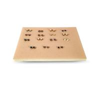 5pcs 216 Holes Earrings Display Pad Studs Storage Jewelry Tray Inner Box Insert DIY Sponge Mat 33.5 * 22.5 * 1cm(Beige Velvet)