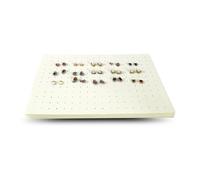 5pcs 216 Holes Earrings Display Pad Studs Storage Jewelry Tray Inner Box Insert DIY Sponge Mat 33.5 * 22.5 * 1cm(White PU)