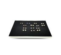 5pcs 216 Holes Earrings Display Pad Studs Storage Jewelry Tray Inner Box Insert DIY Sponge Mat 33.5 * 22.5 * 1cm(Black PU)