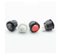 5pcs 22mm Diameter Small Round Boat Rocker Switches Round Black White Red 2 Pins ON-OFF Rocker Switch waterproof NWPNLXEA(5pcs white 2p)