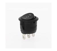 5Pcs 22mm Diameter Small Round Rocker Switches Black Round Black 3Pin ON-OFF ON-OFF-ON Rocker Switch NWPNLXEA(Yuan-3D3P)