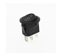 5Pcs 22mm Diameter Small Round Rocker Switches Black Round Black 3Pin ON-OFF ON-OFF-ON Rocker Switch NWPNLXEA(Bian-3D3P)