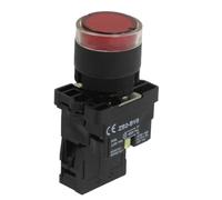 5Pcs 22mm NC Red Illuminated Light Momentary Push Button Switch AC 220V ZB2-EW3462