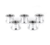 5Pcs 2GT Poulie Imprimante 3D Courroie Synchronisation 16/20 Dents Épaisseur 6/10mm Aluminium Trou 3/5mm (W6mm, 16T, Bore 3, Toothless)