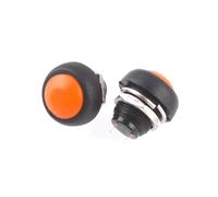 5Pcs 2Pin Switch 12mm 1A switch PB86-33B 12v momentary Push button Switch reset Non-locking pbs33b NWPNLXEA(Orange)