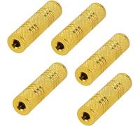 5pcs 3.5mm Female To Female Stereo Audio Adapter,Metal 3.5mm Jack To 3.5mm Jack Audio Coupler,For Headphone Aux Extender,Gold