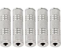 5pcs 3.5mm Female To Female Stereo Audio Adapter,Metal Jack 3.5mm To 3.5mm Jack Audio Coupler,For Headphone Aux Extender,Silver