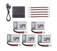 5PCS 3.7V 220mAh Batterie au Lithium &Chargeur 5 en 1 pour E010 E010C E011 E011C E013 GoolRC T36 NINHUI NH010 F36 H36 HS210 SANROCK GD65A ATOYX AT-66 Drone Télécommandé