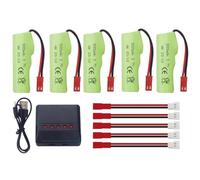 5PCS 3.7V 500mAh Li-Batterie & 1PCS Chargeur 5-en-1 pour Huina 1337 1338 1516 1517 Véhicule d'ingénierie RC Voiture Jouet télécommandée