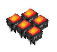 5PCS 30A 250V Heavy Duty KCD4 Rocker Switch ON Off DPST 4 Pin With Red Lighted 220V Toggle Switch T125 MQXFCZUX
