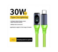 (5pcs, 30W) For 30W Smart Digital Display Data Cable PD Fast Charging USB C Cable with E-Marker Chip 240W Max Power 480Mbps Data Sync Green
