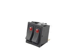 5PCS 31x25mm 6Pin 2/3 Position Double Light Rocker Switch 16A/250V 20A/125V ON-OFF/ON-OFF-ON Boat Power Car Switch NWPNLXEA(Red Dot Light)