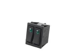 5PCS 31x25mm 6Pin 2/3 Position Double Light Rocker Switch 16A/250V 20A/125V ON-OFF/ON-OFF-ON Boat Power Car Switch NWPNLXEA(Green Dot Light)