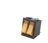 5PCS 31x25mm 6Pin 2/3 Position Double Light Rocker Switch 16A/250V 20A/125V ON-OFF/ON-OFF-ON Boat Power Car Switch NWPNLXEA(Yellow Light)